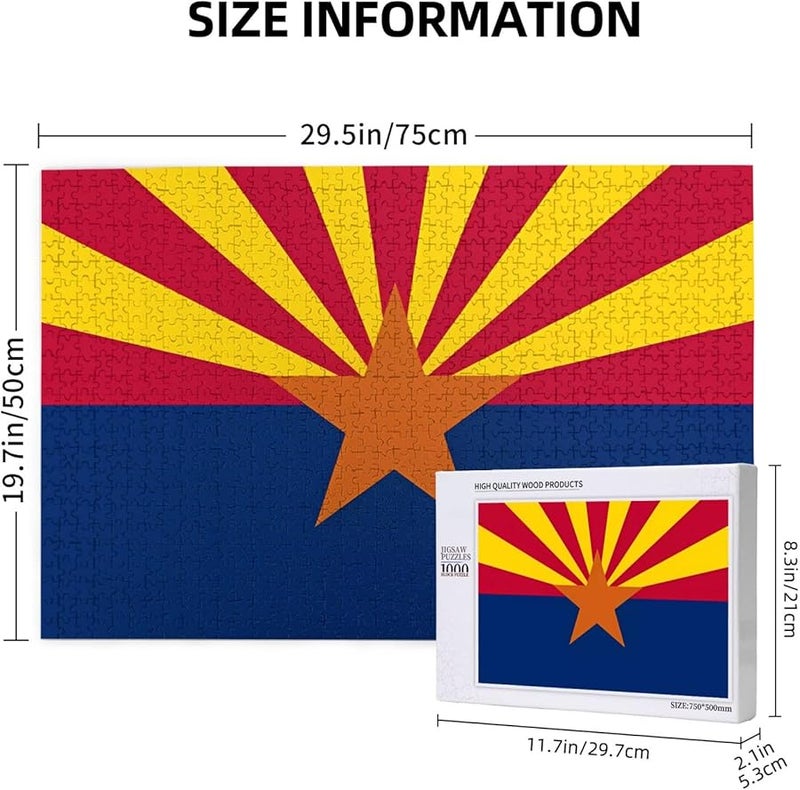 Arizona Flag Jigsaw Puzzle 1000 Pieces For Adults Home Decor 29 5 X 19 7 Inches - Image 3